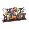Halloweenska drevená dekorácia na poličku - Happy Halloween&quot; - 17 x 10 x 4 cm