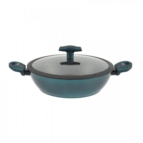 Sea Line nepriľnavá hliníková panvica na plátky so sklenenou pokrievkou 28 cm indukčná