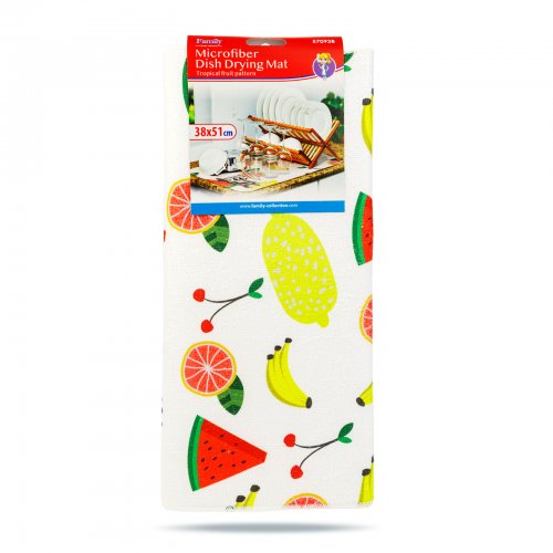  Mikrovláknová podložka na sušenie riadu  - 38 x 51 cm  - vzor s ovocím