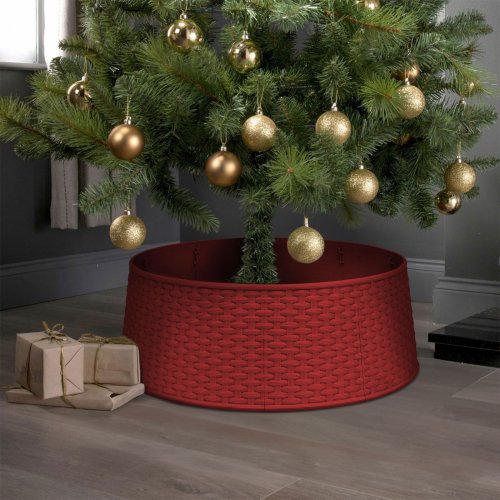 Prikrývka na podstavec vianočného stromu - čerevená , plast - 65 x 23 cm