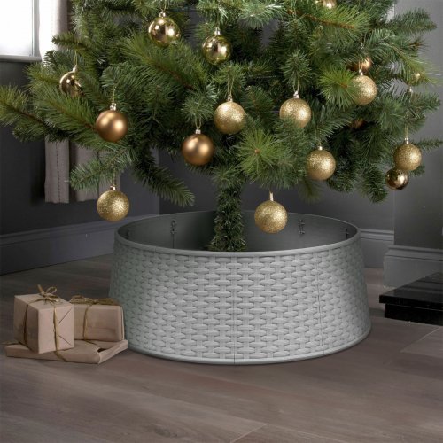 Prikrývka na podstavec vianočného stromu - biela, plast - 65 x 23 cm