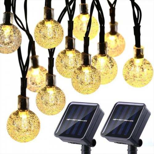 Solárna LED reťaz so svetelnými guľami 50 guličiek - 9 metrov