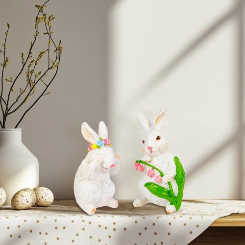 Veľkonočná dekorácia - zajačik - 2 druhy - 7,5 x 7,2 x 14,5 cm