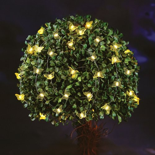 Solárna sveteľná reťaz - motýľ - 2,4 m  - 25 teplých bielych LED