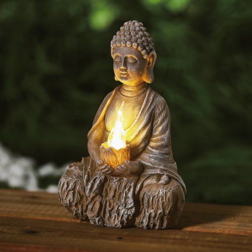 Solárny Buddha - 1 LED - 12,5 x 8,5 x 19 cm - 2 druhy