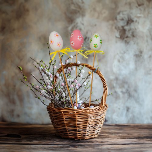 Veľkonočná dekorácia - sada vajíčok - zapichovateľné - 6 druhov - 4 cm - 6 ks / balenie