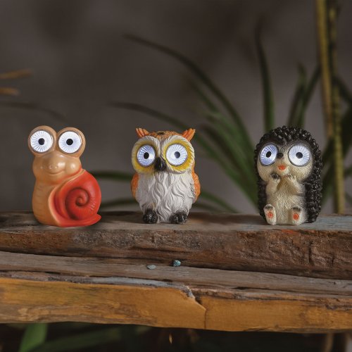 Solárne zvieracie figúrky - 3 druhy - 2 biele LED - 8,5 cm 