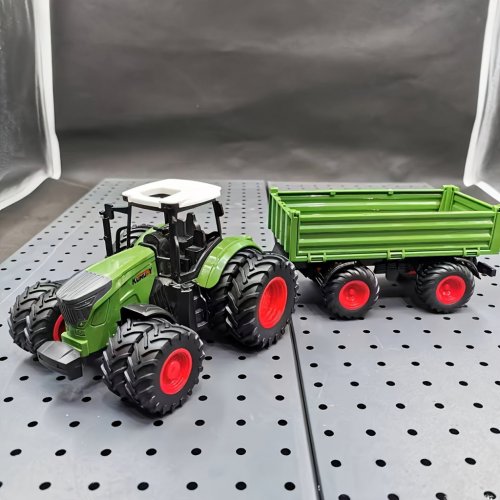 Realistický traktor s prívesom 42 cm