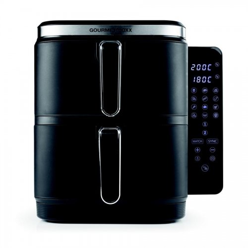 GOURMETMAXX Teplovzdušná Fritéza / Airfryer Dvojkomorová Vertikálna 2x5L 2800W