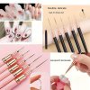 5 ks ružových/čiernych štetcov na Nail Art – dlhé štetce na detailné zdobenie nechtov, ideálne na gélovú manikúru a jemné vzory