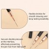 5 ks ružových/čiernych štetcov na Nail Art – dlhé štetce na detailné zdobenie nechtov, ideálne na gélovú manikúru a jemné vzory
