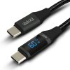 Dátový kábel - Type-C / Type-C - s indikátorom výkonu - čierny - 1 m - 3 A - 60 W