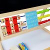 Drevená tabula na kreslenie, magnetická tabula - hodiny, čísla