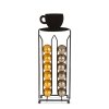 Kovový stojan na kávové kapsule – na 28 kapsúl Nespresso – 125 x 115 x 340 mm – matná čierna