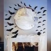 Halloweenska dekorácia - netopier sada - samolepiaca - čierna - 30 ks / balenie