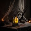 Halloweenská svietiaca dekorácia - čarodejnica - žltá LED - 17,5 x 6,3 x 6,3 cm - 3 x LR44  