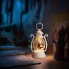 Vianočná dekorácia – lampáš – snehuliak – červená – 16,5 x 7 cm – 3 x LR44