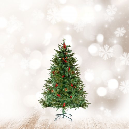 Umelý stromček - 120 cm - PE / PVC - s červenými bobuľami