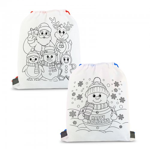 Vyfarbovateľný vak na prezúvky – so 4 fixkami – 33 x 27 cm – 2 druhy