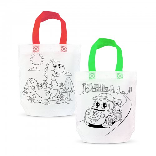 Darčeková taška na vyfarbenie – so 4 fixkami – 24 x 22 cm – 2 druhy