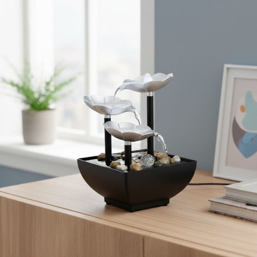 Plastová interiérová fontána – kvety – 15 x 15 x 20 cm