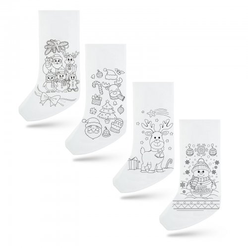 Vyfarbovateľná mikulášska čižma – so 4 fixkami – 4 druhy – 41 x 21 cm