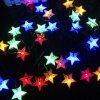 Solárna vianočná svetelná reťaz s LED diódami v tvare hviezdy
