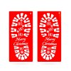 Vianočná dekorácia - sada šablón na odtlačky nôh - plast - 30,5 x 14 cm - 4 ks / balenie