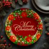 Vianočný tanier – plastový – „Merry Christmas” – 37,5 cm
