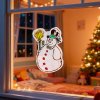 Vianočná okenná dekorácia - snehuliak - s prísavkou - 30 x 29 cm