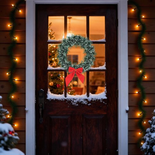 Vianočný dverový veniec – s mašľou – 27 cm