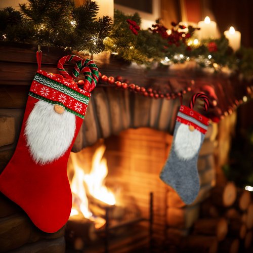 Vianočná čižma - 45 cm - textil - 2 druhy