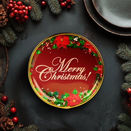 Vianočný tanier – plastový – „Merry Christmas” – 22 cm