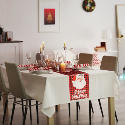 Vianočná dekorácia - stolový behúň - Santa - 183 x 33 cm