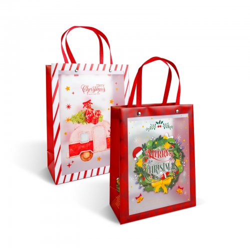 Vianočná darčeková taška - 24 x 19,5 x 9,5 cm - 2 druhy