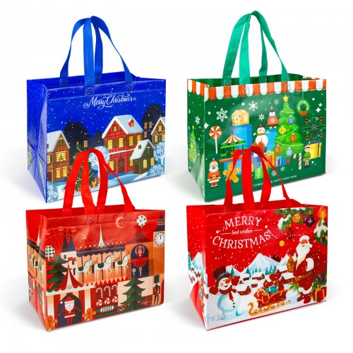 Vianočná darčeková taška - 31 x 25 x 17 cm - 4 druhy