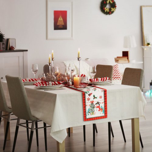 Vianočná dekorácia - stolový behúň - škriatok - 183 x 33 cm