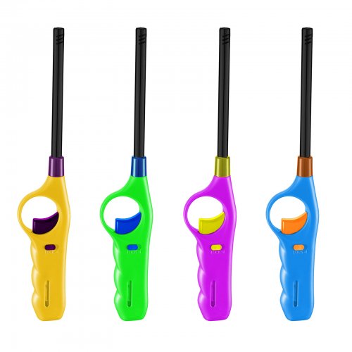 Plynový zapalovač - doplniteľný - viac farieb - 27 cm - 16 ks / display