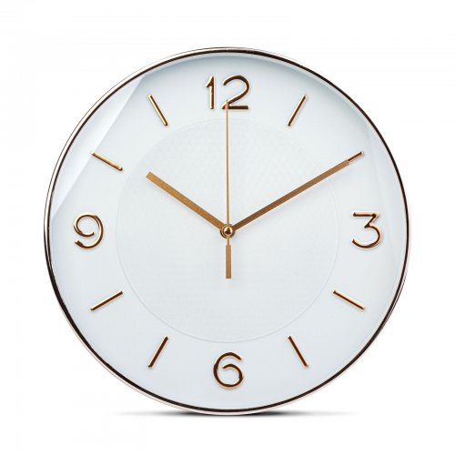 Nástenné hodiny - 25 cm - plast, sklo - 1 x AA - biele