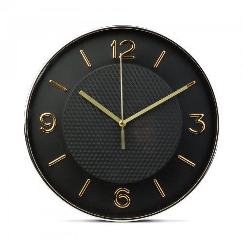 Nástenné hodiny - 25 cm - plast, sklo - 1 x AA - čierne
