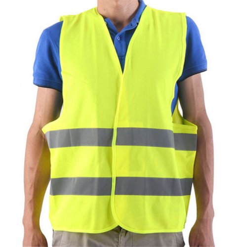 Reflexná bezpečnostná vesta – trieda 2, žltá – s certifikátom EN ISO 20471