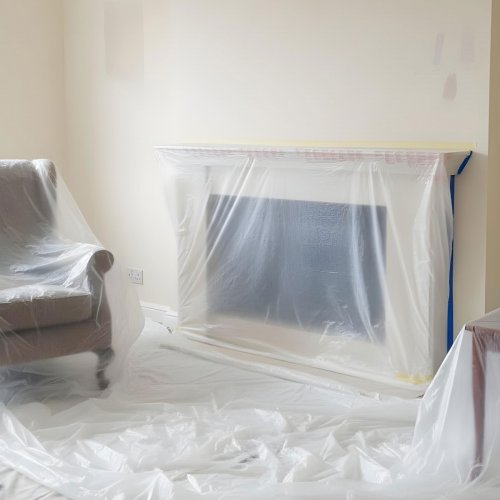 Ochranná fólia s maskovacou páskou – 20 × 2,5 m – 7 µm