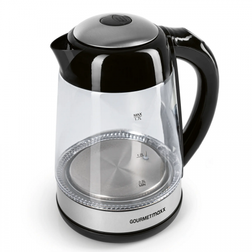 Gourmetmaxx Sklenená rýchlovarná kanvica s LED meniacim farby 1,7L