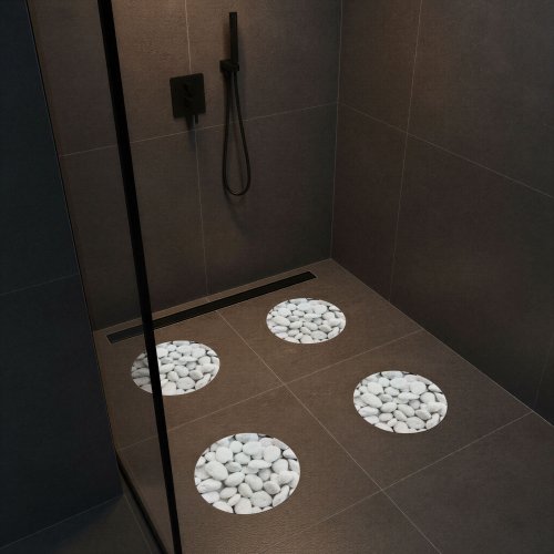 Samoľepiaca protišmyková podložka – kamenný vzor – 19 cm – 4 ks / balenie