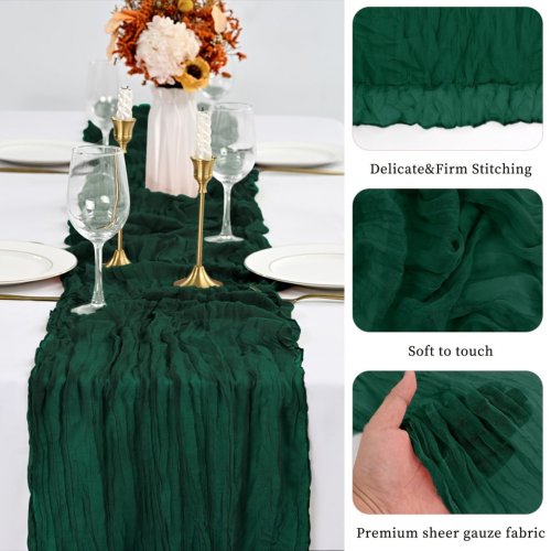 Luxusná smaragdovo zelená syrová utierka stolový behúň