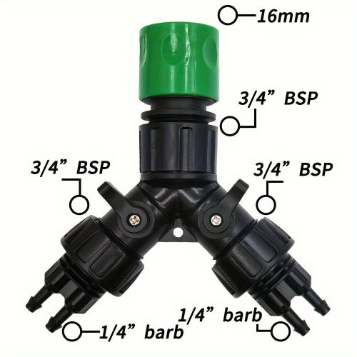 Záhradný kvapkový zavlažovací kohútik adaptér 4-cestný rozdeľovač