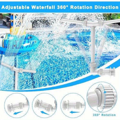 2 v 1-nastaviteľná fontána do bazéna s 360° rotáciou a 350° nakláňaním