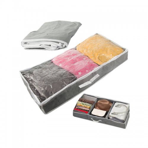 Úložný box šatníkový organizér na topánky a posteľnú bielizeň – veľká veľkosť, so zipsom