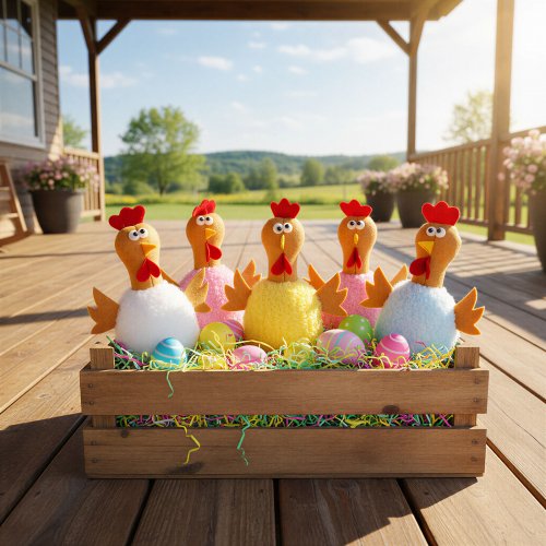 Textilná dekorácia - kuriatko - 23 cm - 5 druhov