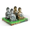 Solárny Buddha – 1 teplá biela LED – živica – 17 x 15 x 26 cm – 2 druhy